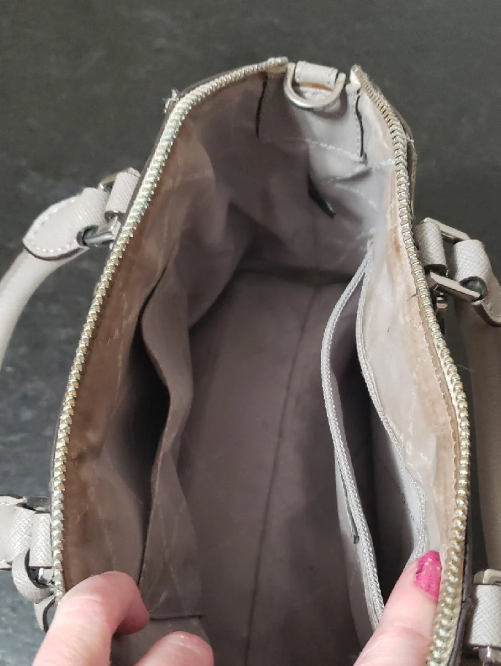 Michael Kors Silver Metallic and Gray Purse!